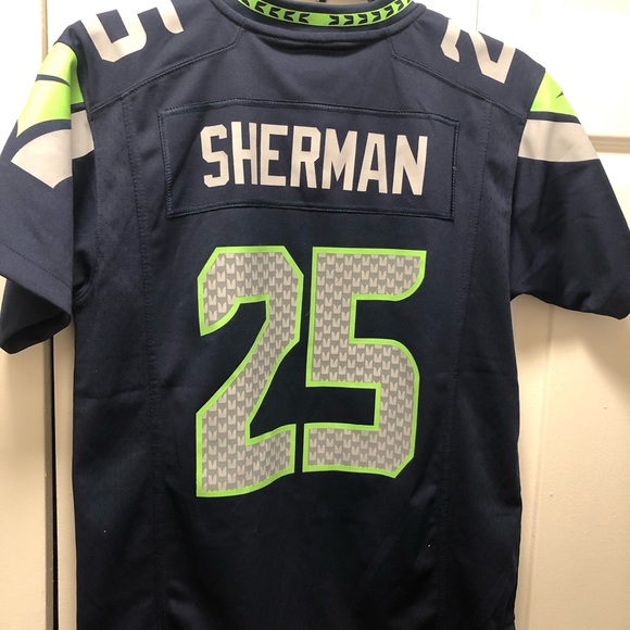 Nike On Field NFL Seattle Seahawks #25 Sherman Football Jersey Size Medium - Picture 7 of 12